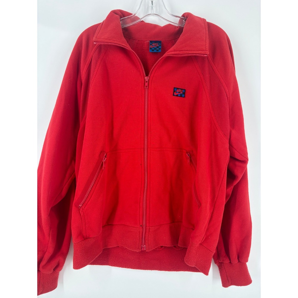 NIKE Red Track Jacket‎ Athletic Zip Up Men's Size L